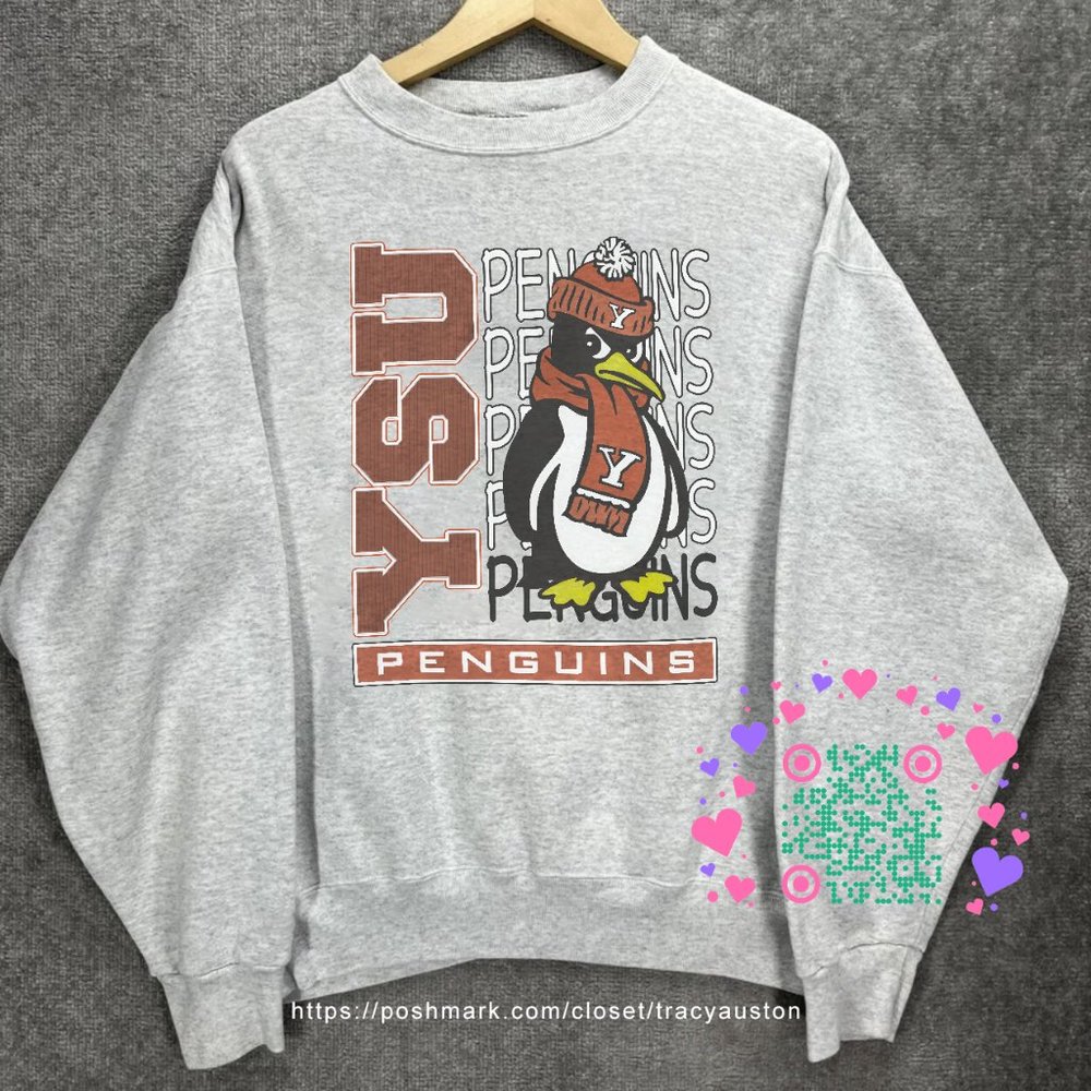 Vintage YSU Youngstown State Penguins Sweatshirt YSU Penguins football Shirt tee